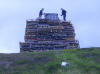 Bonfire under construction at The Moat in Donaghadee